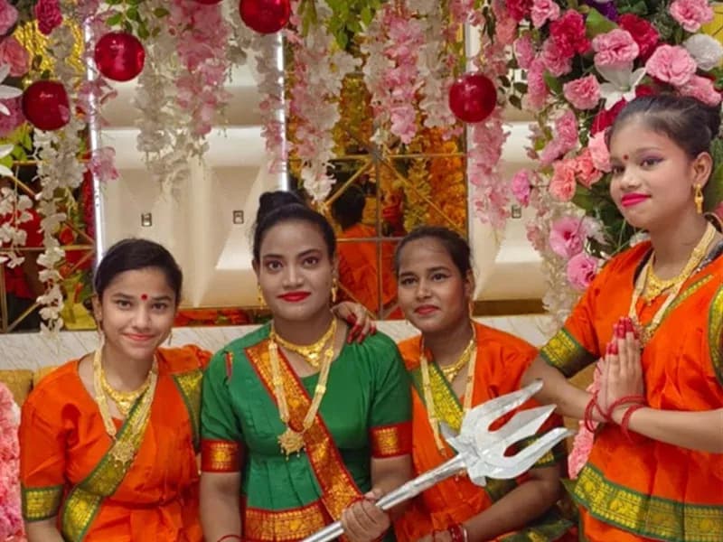 Children dressed up for a festival celebration