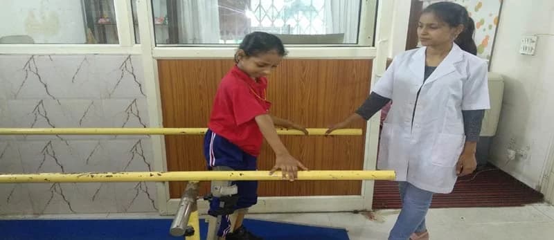 A young patient in physiotherapy at an HCRA centre